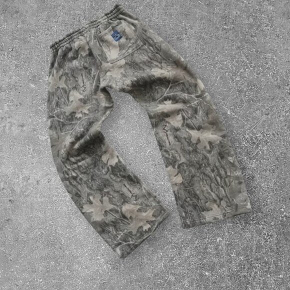 Y2K Camo Sweatpants Unisex Streetwear | Loose Fit Drawstring Pants Retro Print - Picture 1 of 2